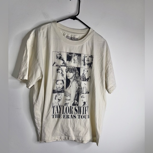 Taylor Swift The Eras Tour US Dates Cream Beige T-Shirt Official Authentic - Picture 1 of 5